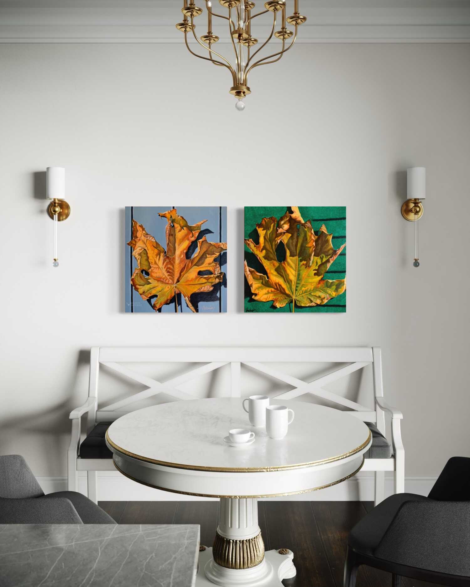 Vivid Autumn Leaf Paintings