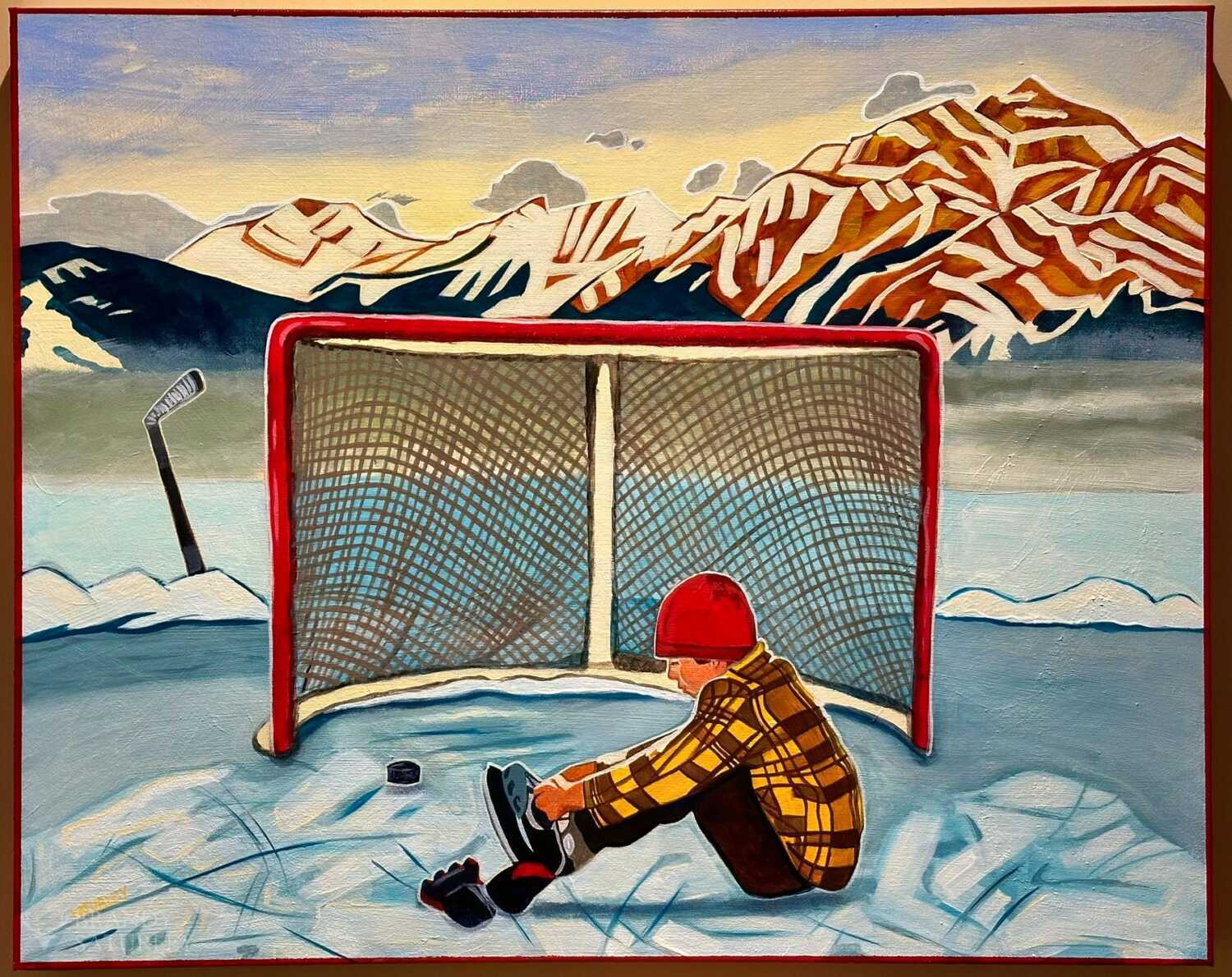 Essence of Outdoor Hockey on Canvas