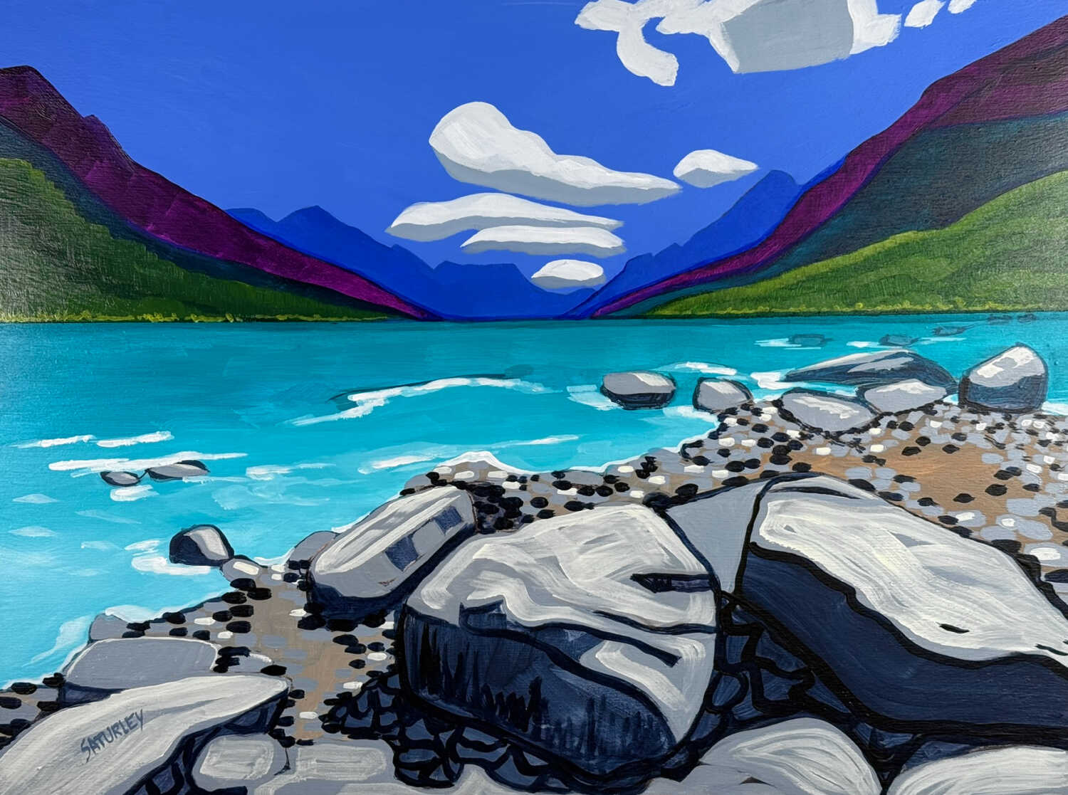 Painting Waterton Lakes Alberta